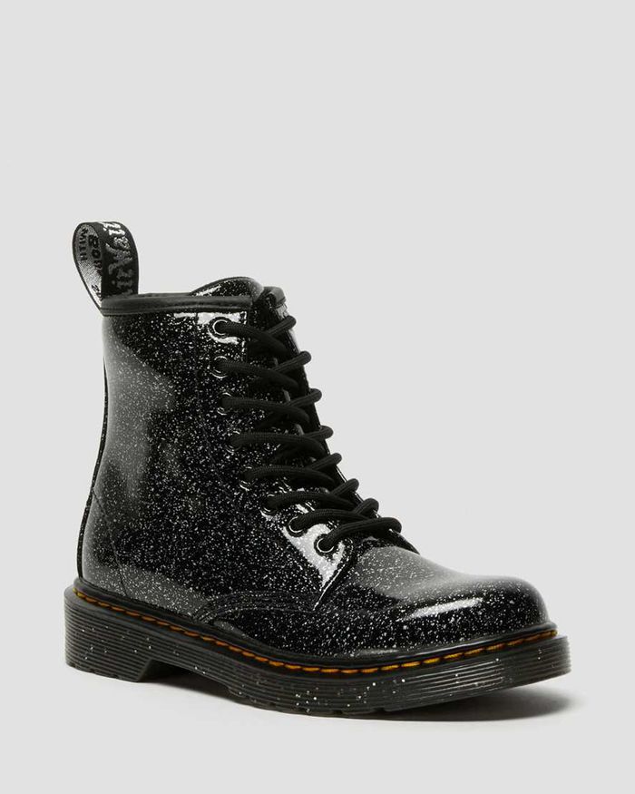 Dr Martens Kids Junior 1460 Glitter Lace Up Boots Black - 26017KYSZ